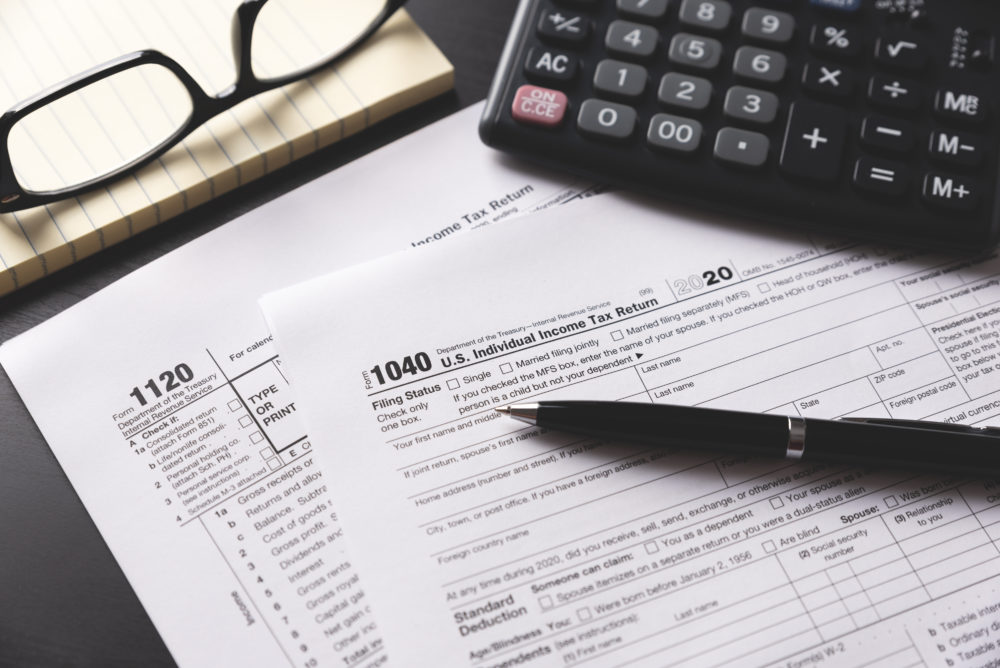 US Tax Form on Desk
